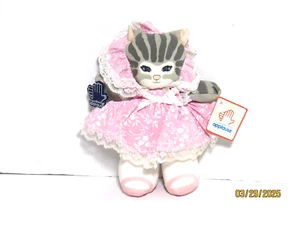 Abito rosa peluche 8" tessuto Appleuse Dustyn Shear Dolly Cat Med 1989 con etichette - Foto 1 di 5