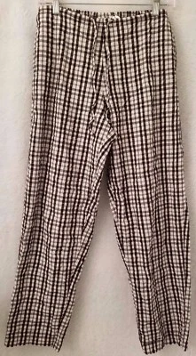 Fashion Bug Womens Pants Size M Medium Black Tan White Plaid - Image 1 of 3