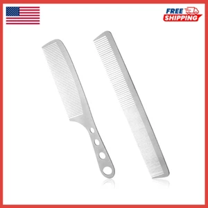 2 Pcs Metal Comb, Hair Styling Comb Fine Tooth Comb Stainless Steel Comb Set.... - Picture 1 of 7