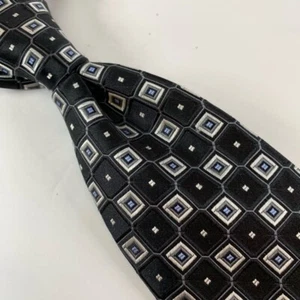 Corbata para hombre Donald J. Trump negra blanca 100 % seda ancha geométrica clásica - Imagen 1 de 6
