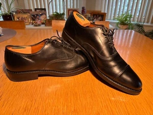 $425 Allen Edmonds Park Avenue 5617 Black Cap Toe Shoes 13D Dainite Sole AWESOME - Picture 1 of 8