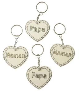 Key Ring Mom Dad Wooden (10 Pieces) - Picture 1 of 2