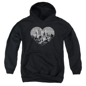 I Love Lucy Kids Hoodie Black and White City Logo Black Hoody - Picture 1 of 1