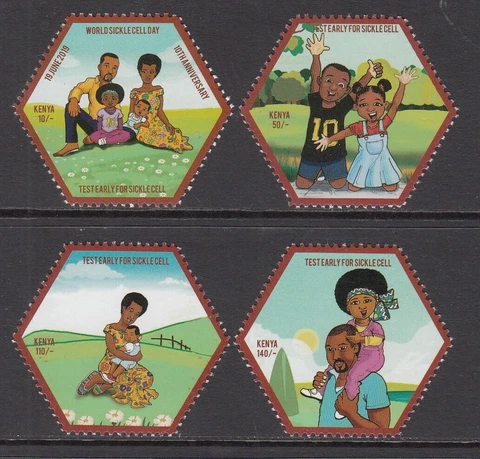 2019 Kenya NEW ISSUE Sickle Cell Awareness Health Medical complete set of 4 MNH Cover