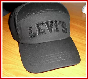 Mütze Kappe Levi Strauss bestickt Chenille Logo verstellbar Strapback - schwarz - Bild 1 von 5