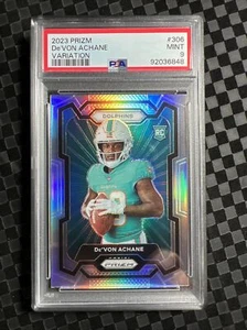 2023 Prizm Football Silver Image Variation #306 De’Von Achane RC Dolphins PSA 9 - Picture 1 of 2