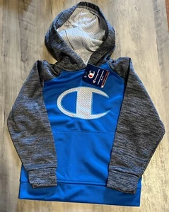 Champion Big C Blue & Grey Pullover Hoodie For Boys Size 6 NWT 100% Polyester - Picture 1 of 3