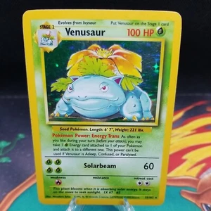 Venusaur 15/102 Ligeramente Jugado Holo Raro Conjunto Base 1999 Tarjeta Pokémon WOTC - Imagen 1 de 12