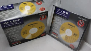 CompUSA 10 pack CD-R recordable discs individual cases 12x max 700mb NOS new - Afbeelding 1 van 5