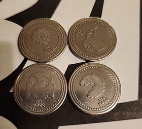 Pac Man Arcade Token Coin SET of 4 BAM! Box Gamer, Rare Promo NES GBA 3DS