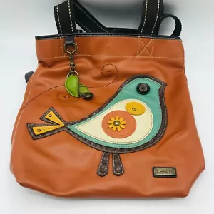 Chala Bird Tweet Handtasche Handtasche Alltagstasche Reißverschlusstaschen Burnt Orange Teal - Bild 1 von 12