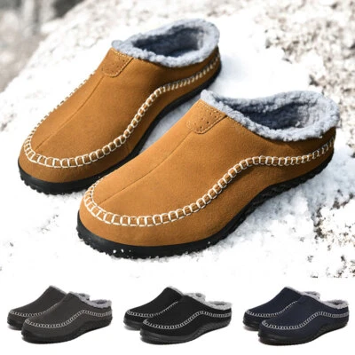 Men Snow Shoes Cotton Slippers Winter Plush Lining Casual Walking Shoes Size13.5 - Image 1 of 4