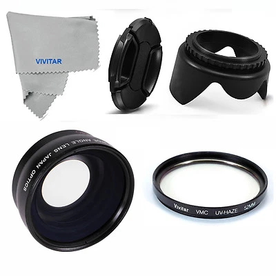 Wide Angle Macro Lens UV FILTER +HOOD+CAP FOR SONY ALPHA  NEX-5N ALPHA A600 - Image 1 of 4