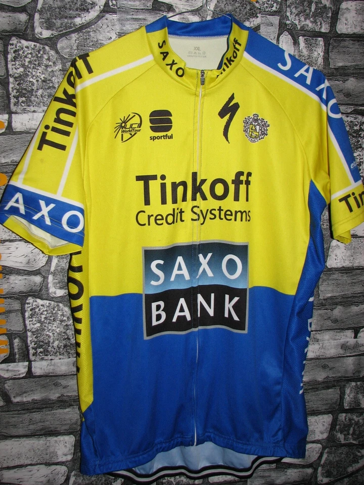 Vintage Cycling jersey shirt pro Saxo Tinkoff  by Sportful ciclismo maglia bici - Immagine 1 di 1