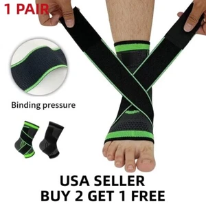 1 Pair of Ankle Brace Support Compression Sleeve Fasciitis Pain Relief Foot Wrap - Picture 1 of 9