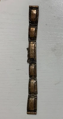 Correa de reloj mexicana vintage chapada en oro 10K y plata 36,24 gramos 5 3/4" de largo Foto 1 de 4