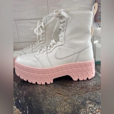 Air Jordan 1 Brooklyn Alto Rosa Oxford Blanco Nuevas Botas Mujer Talla 9 Foto 1 de 4