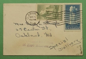 DR WHO 1938 SONDERLIEFERUNG CLARION PA NACH OAKLAND MD w19835 - Bild 1 von 2