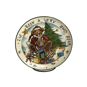 Boyds Bears 8" Christmas Plate I've Been A Very Good Bear 2001 Bearware Pottery - Picture 1 of 4