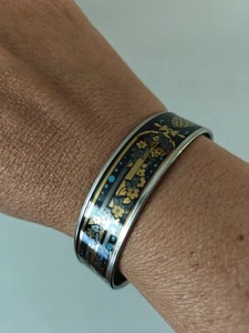 DESIGNER Franco Bastianelli di LAURANA Italy Wide Enamel Bangle Bracelet - Picture 1 of 18