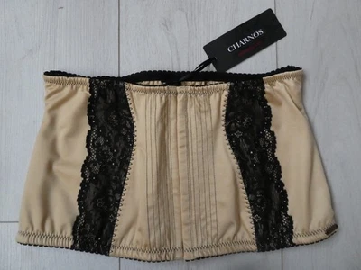 Charnos Hourglass Vintage Style Front-fastening Gold/Black Lace Waist Cincher 14 - Image 1 of 4