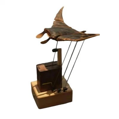 Handmade Wooden Manta Ray Automaton DIY Craft Kit for Adults Unique Desk Decor - Image 1 of 4
