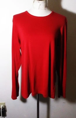 ORVIS Red 100% Cotton Long Sleeve Top Women's Size L - Image 1 of 4