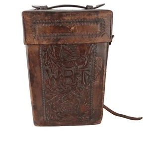c1850 Henry Folscroft Montrose Colorado Leder Whisky/Weinflaschenhalter alt We - Bild 1 von 10