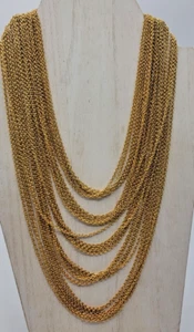 Collar Capri Tono Dorado Multi Cadena Vintage Usado en Excelente Condición Firmado - Imagen 1 de 4