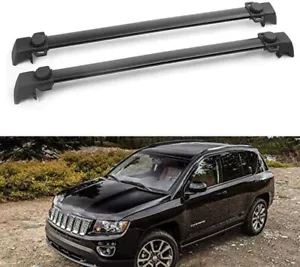 2Pcs Fits for Jeep Compass 2011-2016 Aluminum Roof Rail Rack Cross Bar Crossbar - Picture 1 of 9