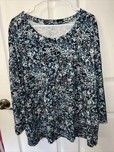 J Jill Damen Gr. XL Simply Supima 100% Supima Baumwolle Langarm Blumen Top - Bild 1 von 7