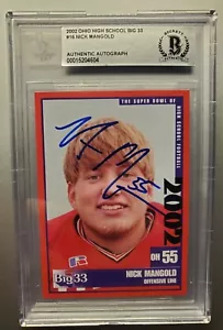 Nick Mangold Rookie AUTO 2002 Ohio Big 33 HS All-Stars #16 Beckett BAS authentisch - Bild 1 von 2