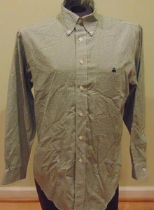 Men's Brooks Brothers Non-Iron Size (M) LS Green Check Button Down Casual Shirt - Picture 1 of 5