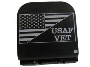 American Flag / USAF Vet Laser Etched Aluminum Hat Clip Brim-it - Picture 1 of 9