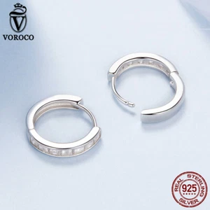 Pendientes de aro Voroco de plata 925 exquisitos estrella estrellada joyería moda mujer regalo - Imagen 1 de 4