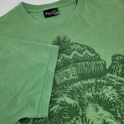 Camiseta Volcom Para Hombre Talla Grande Verde Oso Piedra Script Gráfico Foto 1 de 4