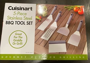 Cuisinart 5 Piece Stainless Steel BBQ Tool Set Spatula Turner Scrapers Outdoor - Picture 1 of 3