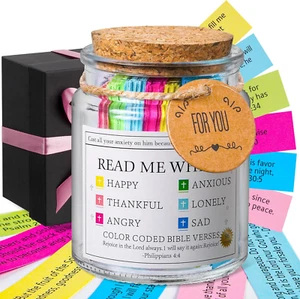 Bible Verse Jar, Read Me When Bible Verses Jar for Emotions and Feelings, Christ - Picture 1 of 12