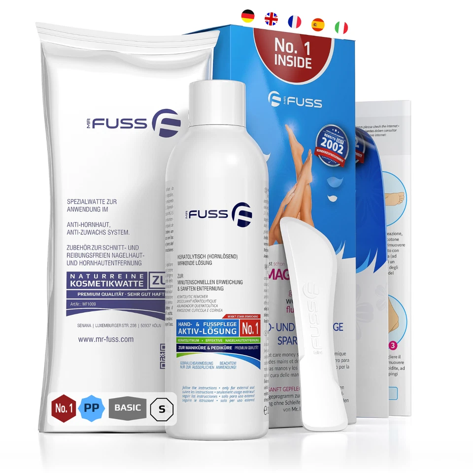 Mr. Fuss Plus Pack Basic Anti-Hornhaut, Anti-Zuwachs System 3 tlg. Set Fußpflege