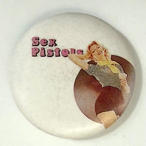 Vintage SEX PISTOLS badge 1.25" pin Flogging A Dead Horse button Jamie Reid - Picture 1 of 2