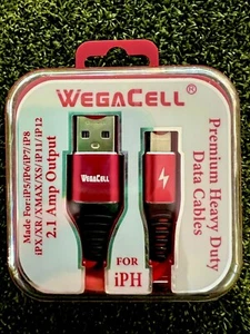 3ft IPhone Charger USB Charger Cable 5 6S 7 8 XS (Red) - Picture 1 of 1