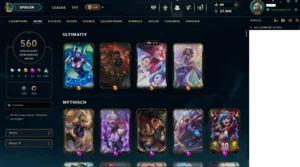 EUW LoL Acc I Lvl 680 I 560 Skins I 355 Mythic P. I Last Season Platino y Esmeralda - Imagen 1 de 9