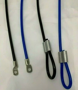 Fune in acciaio con 2 occhielli/loop fune metallica morsetti a pressione PVC rivestiti fune metallica - Foto 1 di 8