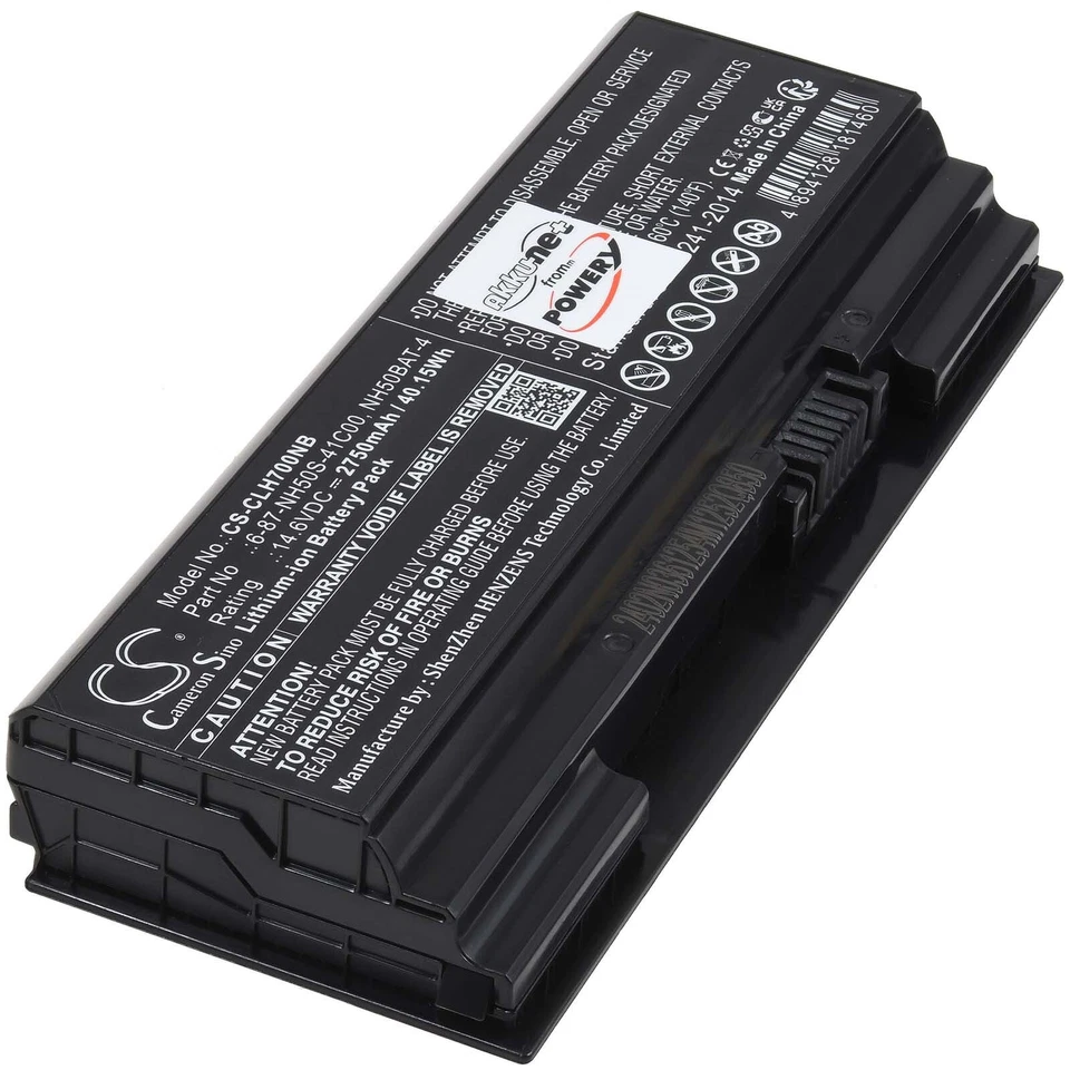 Akku kompatibel mit Clevo Typ NH50BAT-4 14,6V 2750mAh/40Wh Li-Ion Schwarz - Bild 1 von 3