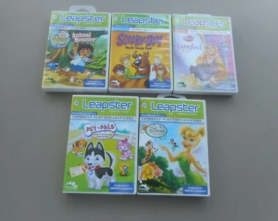 Lot 5 Leap Frog LEAPSTER Learning Games~Pre-K-2~Fairies Pet Pals Scooby-Doo! - Image 1 of 4