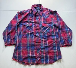 Vintage Wrangler Pearl Snap Shirt Women’s XL Pink Work Western Cowgirl Rodeo - Picture 1 of 8