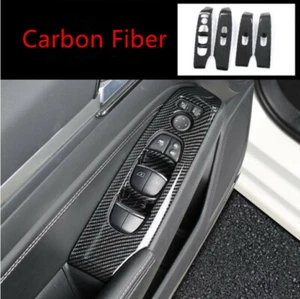 4X Cubierta del panel de interruptor de ventana de fibra de carbono para Nissan Teana Altima 2019-2023 - Imagen 1 de 4