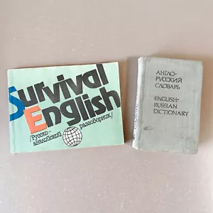 Soviet English-Russian Dictionary & Survival Phrasebook Set VTG 1984/1991 USSR - Picture 1 of 9