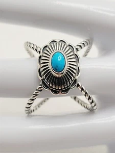Carolyn Pollack Concho Türkis Dornröschen Ring 925 Sterling Silber Gr. 8,5 - Bild 1 von 9