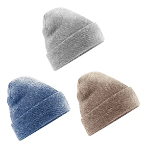 Original Golf Beanie Kappe mit Manschetten / Sportmütze - grau, blau & Haferflocken - Bild 1 von 4